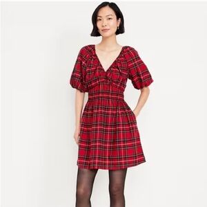 Old Navy Plaid Red Dress